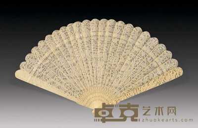 19世纪 象牙扇 长33cm